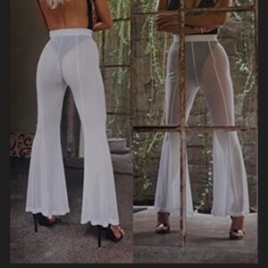 Sofsy Beach Trouser Cover Up Sheer Pink Pants - Size S